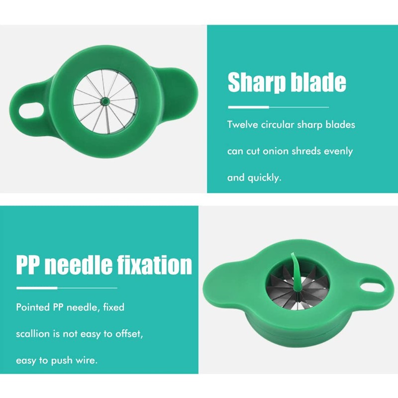 Sharp Onion Slicer, Stainless Steel Spring Onion Cutter with Exclusive