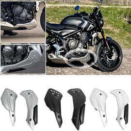 Motorcycle Aluminum Bellypan Lower Engine Spoiler Cowling Fairing Protection Fit for Trident 660 2021 2022 2023 Belly Pan Chassis Shroud Body Frame Kit (Black)