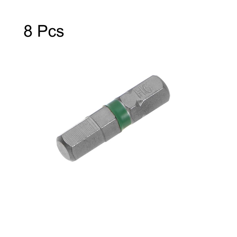 sourcing map 8pcs H6 Hex Screwdriver Bit 6mm 1/4" Hex