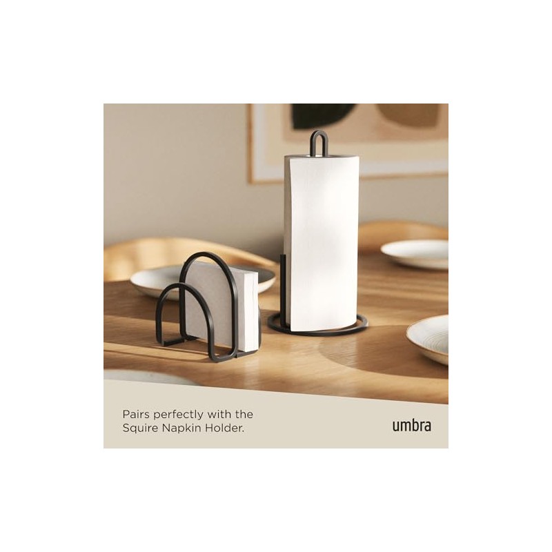 Umbra Squire Paper Towel Holder for Kitchen, Black
