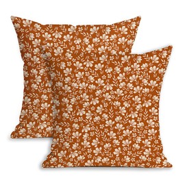 Allorry Fall Pillow Covers 16x16 Set of 2 Fall Decorative Rust Cute Vintage Floral Covers Decor Autumn Pillow Covers Thanksgiving Decoration for Home Couch CY-G16