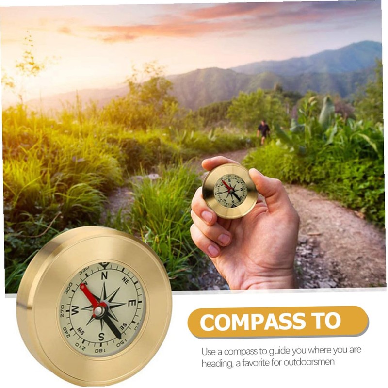 BESTOYARD Brass Hiking Compass Waterproof Pocket Style for Navigation with