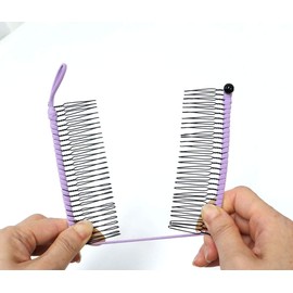 GETAGOTA Adjustable Banana Hair Clip Comb Clips for Women Stretch Ponytail Holder Accessory Double Combs Thick Curly Hair Grip Styling Maker Tool Clip Classic Clincher for Girls and Womens (purple)