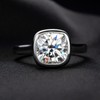 Raivari Moissanite Engagement Rings,3 CT Bezel Setting Cushion Lab Created