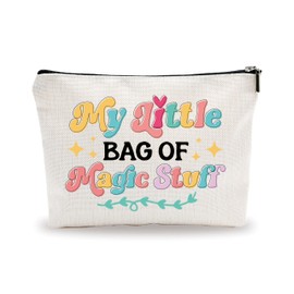 Makeup Bag For Girls - My Little Bag Of Magic Stuff - Funny Colorful Quotes Cosmetic Bag - Encouraging Gift For Women, Girls, Sister, Cotton And Linen Makeup Bag, Women Accessories & Decorations- 19