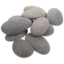 TEHAUX 20pcs Smooth Painting Stones - Natural Grey Pebbles for DIY Crafts, Kids Art Projects, Home Decor, 3-5cm, Polished Surface
