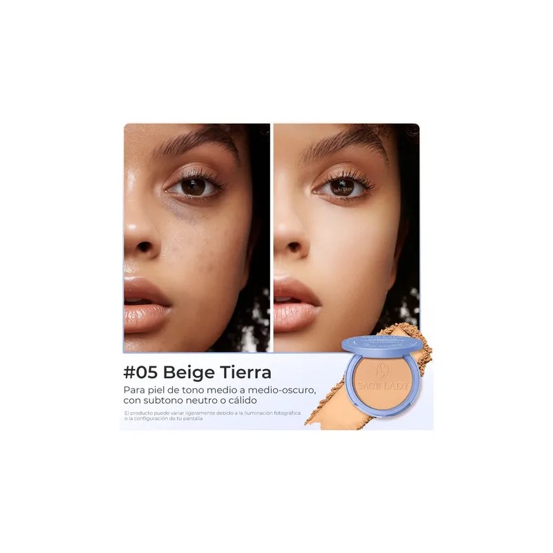 Sace Lady Base De Maquillaje Polvo Compacto Fijador Matte10g