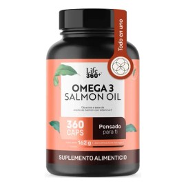 Omega 3 Aceite de Salmón y Vitamina E 360 Cápsulas | LIFE360+