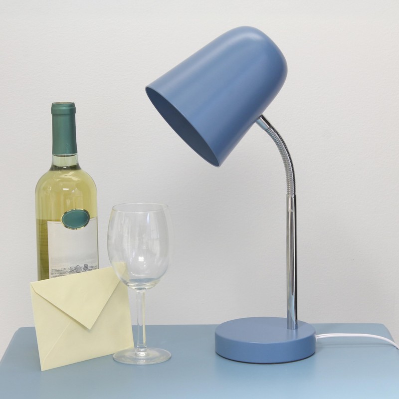 Simple Designs LD1075-BLU 15.28" Sleek Essentials Minimalist Metal Desk Task