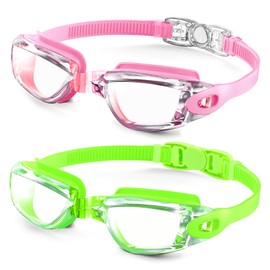 NSSIW Goggles-Kids-Swim Kids Swimming Goggles : Anti Fog Kids Goggles with UV400 and No Leak 2 Pack Age 8-14