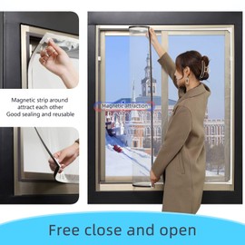 Magnetic Window Insulation Kit 81x58cm Indoor Film for Heat and Cold