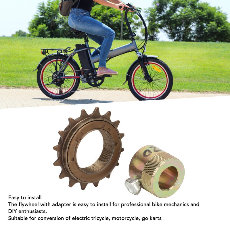16T Freewheel with 20mm Adapter Replacement Lightweight Easy Installation Flywheel