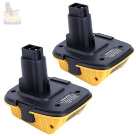 2-Pack DCA1820 Adapter Compatible with De-walt 18V to 20V Adapter, Compatible with De-walt 18V Cordless Drills, Circular Saw and Sanders, Fits New 20V Max Lithium Batteries DCB201 DCB203 DCB204 DCB206