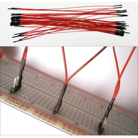 Qty. 50 8" Red Daisy Chained Female Jumper Wires