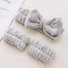 Soft Material Anti-Drip Ribbon Wristbands for Face Washing Purple Band 3ea