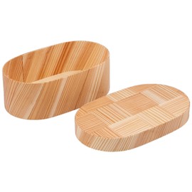 Yamako 893546 Japanese Bento Box, Ajiro Oban, Natural, 17.3 fl oz (490 ml)