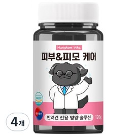 Montem Dog Skin and Coat Care Nutrient, 120 Tablets, Skin and Coat, 4 Pieces / 멍템 강아지 피부 피모 케어 영양제, 120정, 피부피모, 4개
