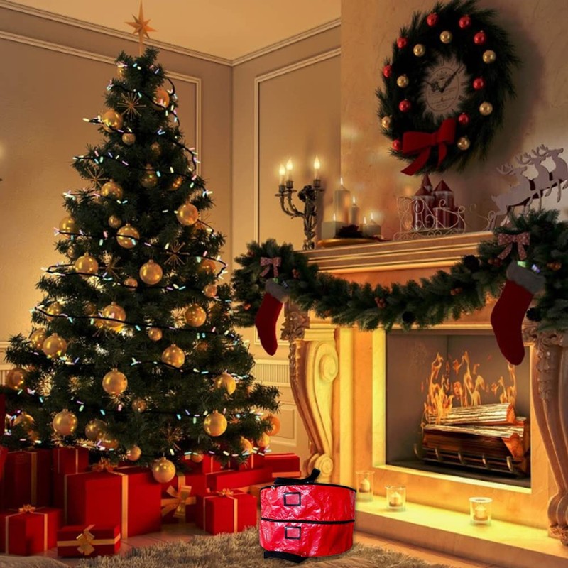 Double Layer Christmas Wreath Storage Bag Large Capacity Wreath Storage