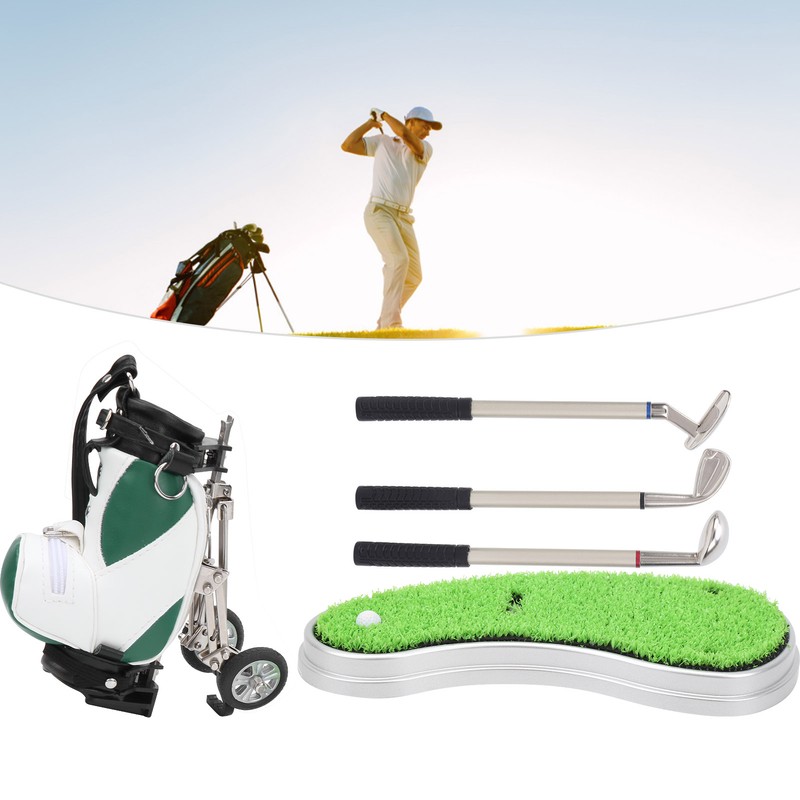 Desktop Golf Pen Set 3 Ballpoint Pens and Mini Bag