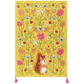 Jubilee Danica Kitchen Cloth Decorative Towel - 100% Cotton, Squirrel Pattern, Casual Style, 18 x 28in