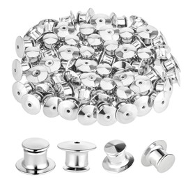 60PCS Locking Pin Backs Metal Pin Backs Keepers Locking Clasp for Brooches Lapels Badges and DIY Crafts