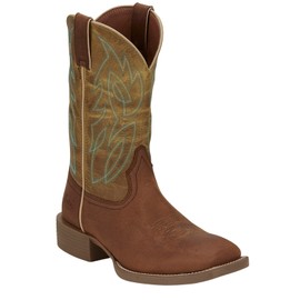 Justin Men's Canter 11" Square Toe Western Boot, Brandy - 11 D
