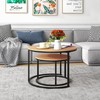HOJINLINERO Industrial Round Coffee Table Set of 2 End Table