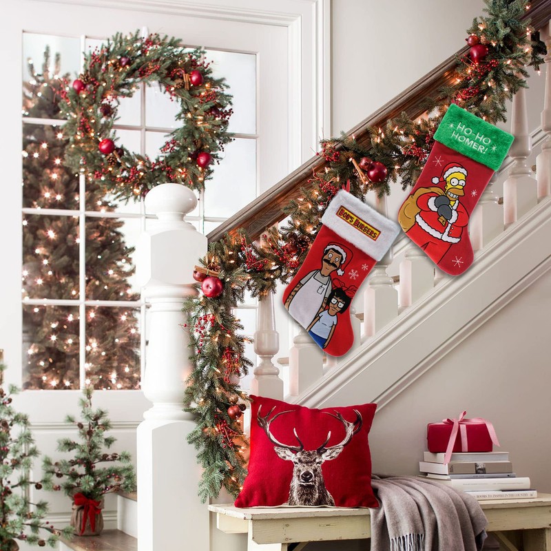 Wondapop Homer Simpson 20" Applique Christmas Stocking, Gift Holder for