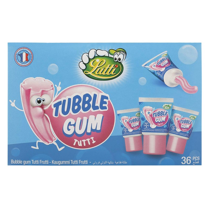 Lutti Tubble Gum Tutti Frutti Gum 36 Pieces