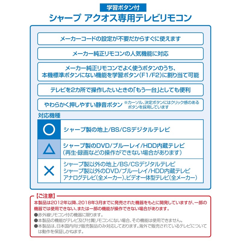 Ohm Electric TV Remote Control (For Sharp Aquos), 03-5911 AV-R340N-SH
