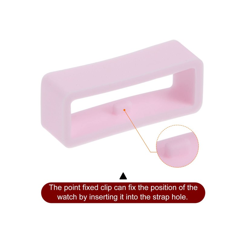 sourcing map 6pcs Watch Strap Loop Fastener Rings 22mm, Light