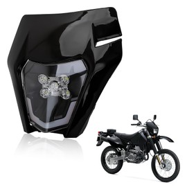 USTPO Dirt Bike LED Headlight Motorcycle Head Lamp Light Kit Uiversal for Dirt Pit Enduro Supermoto Motocross ATV Bike CRF DRZ YZF Black