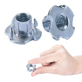 Bolt Dropper T-Nut Zinc - 4-Prong Metal Screws - M10 x 13 mm Galvanised Carbon Steel Nut - High Quality and Rust Resistant - Ideal for Indoor and Outdoor Use (Set of 100, Blue)