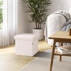 Seville Classics Cushioned Fabric Ottoman Hidden Storage Chest Footrest Chair,