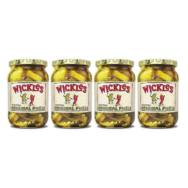 Wickles Pickles, Sweet Chips, 16-Ounce Glass(Pack of 4)