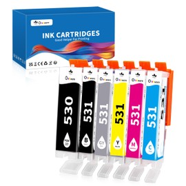OINKWERE 530 531 Cartridges Compatible with Canon PGI-530 CLI-531 Printer Cartridges for Canon TS8750 TS8751 (530 531 Black PGBK Cyan Yellow Magenta Grey Pack of 6)
