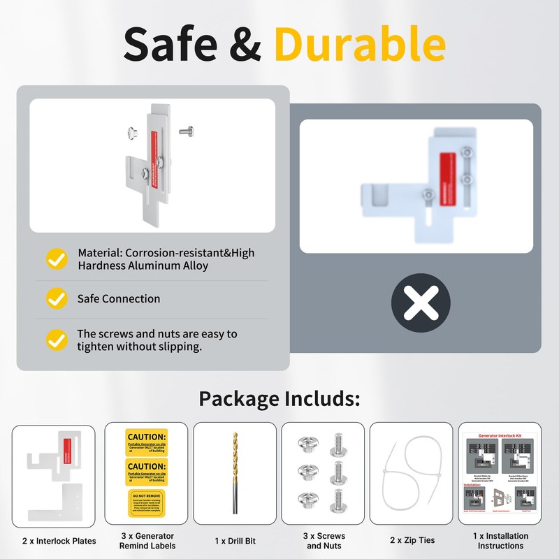 Generator Interlock Kit Compatible with Siemens or Murray 150 Amp
