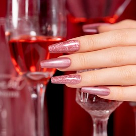 RARJSM Pearl Gel Nail Polish, Glitter Drawing Gel Polish Red Shimmer Mermaid Nail Gel Soak Off UV Gel for Salon Home DIY Manicure Use