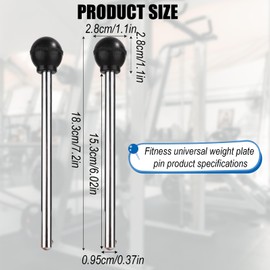 NQEUEPN 2pcs Round Weight Stack Pin, Pin Tensile 3/8 Inch in Diameter 6 Inch Locking Space Universal Gym Pin Weight Machine Pin Weight Selector Pin for Home Gym Exercise Machine Accessories