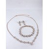 ONDEGO Rosegold 3er Set Strass Schmuck Kette Schmuckset Armband