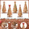 5 Pcs Christmas Gingerbread Tree Table Decorations Wooden Decor