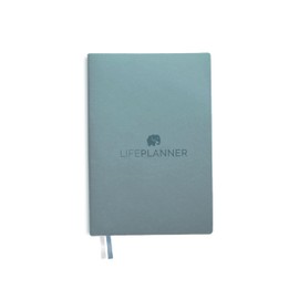Agenda LIFEPLANNER Perpetua, 14 Meses, Vista Semanal, Calendarios Mensuales, Fecha en Blanco, Gestión de Tiempo y Objetivos, Pasta Blanda, Color Azul Grisaceo
