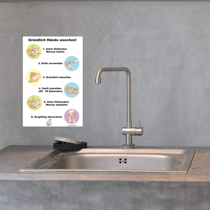 Sign Hands Washing Instructions 20 x 30 cm Sign Hand