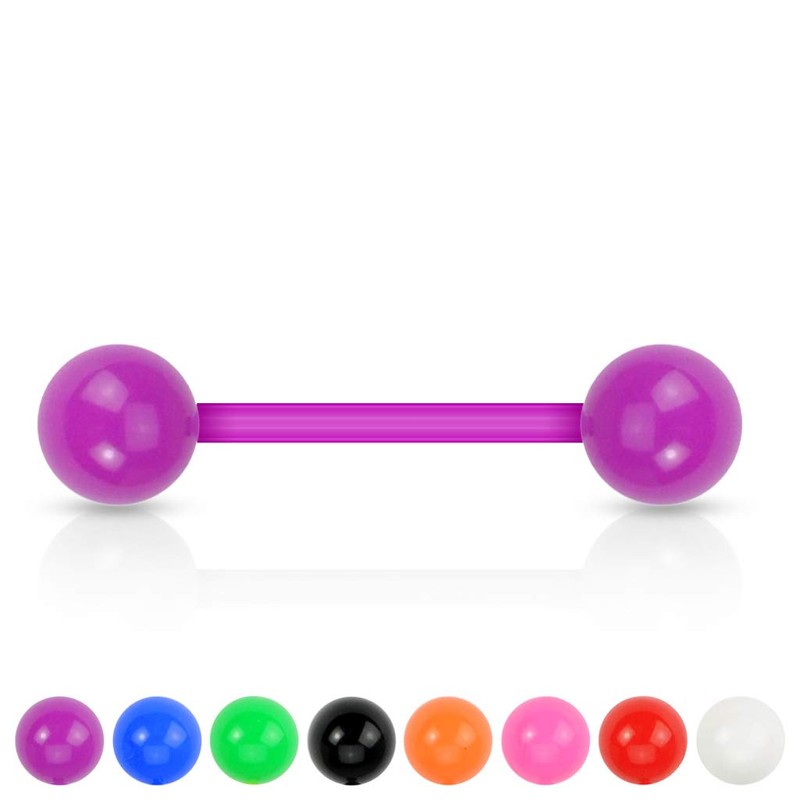Paula & Fritz® Flexible Acrylic Tongue Bar Bar Straight Barbell,