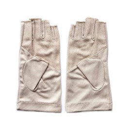 ZARSIO Men Summer Fingerless Gloves Lightweight Half Finger Sunblock Gloves for Outdoor Hiking Driving Cycling (Khaki)