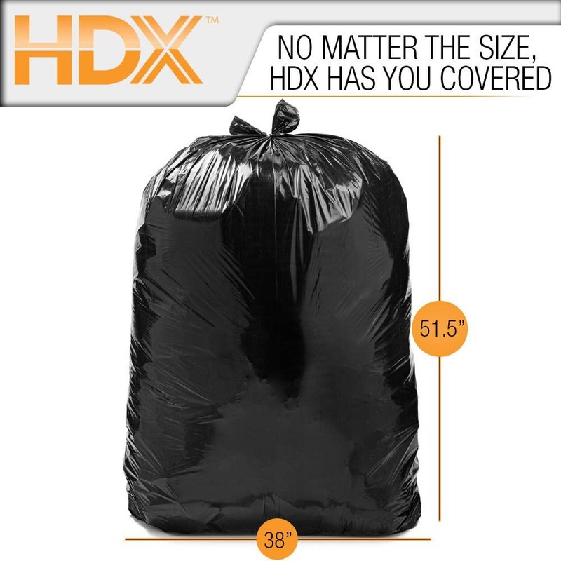 HDX 50 Gal. Black Extra Large Trash Bags (100-Count)