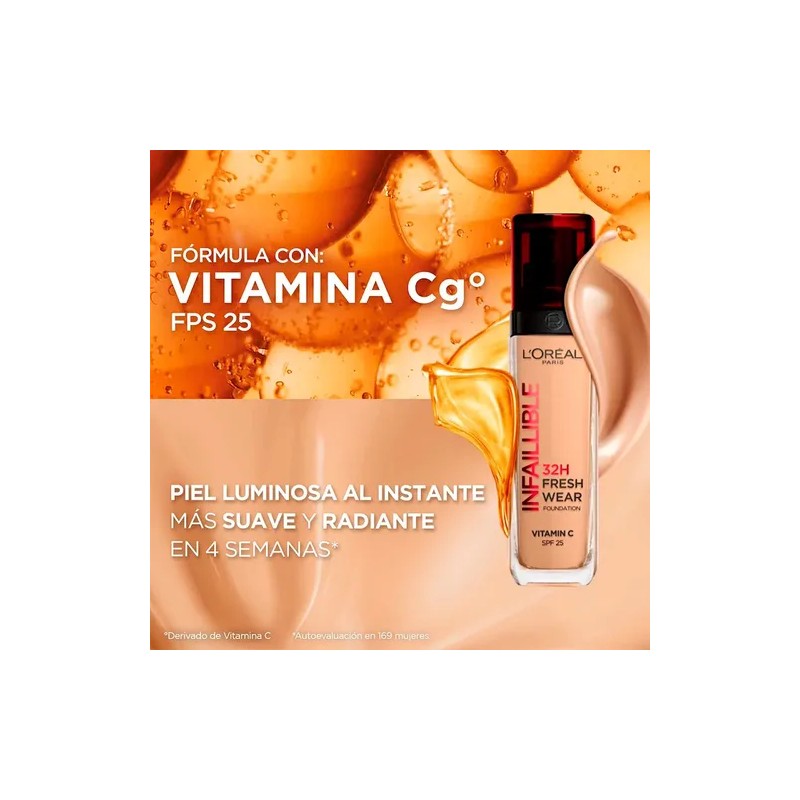 Base de Maquillaje L'Oréal Paris Infallible 32H Freshwear, Tono 20,