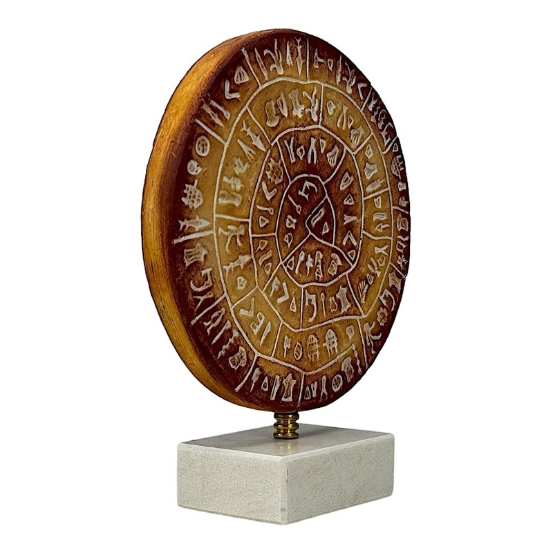 PHAISTOS DISK Museum Replica Minoan Palace "1700B.C. the first movable