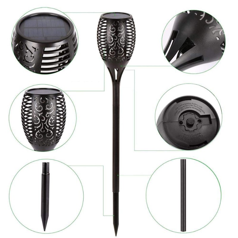 Green Blue GB156 Solar Garden Torch with Realistic Flame Garden