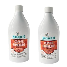 Nature's IQ Copper Fungicide. Controls powdery Mildew, Black spot, and Rust! for use on Roses, Flowers, ornamentals, Fruits, Vegetables, and lawns. 2-16oz Bottles(Twin Pack)
